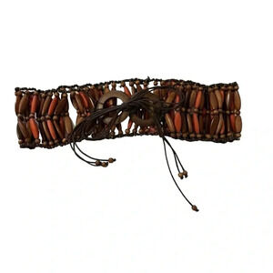 Vintage HIPPIE BOHO TRIBAL WOOD HIPSTER BELT